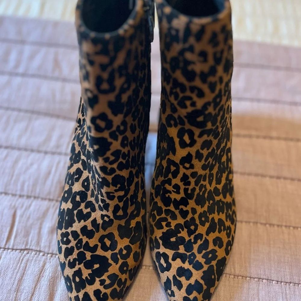 Steve Madden Jenn Pointed Toe Annimal Print Ankle Boots Size 8.5 Fall Fashion - Picture 2 of 5